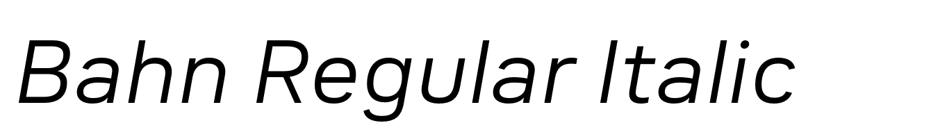 Bahn Regular Italic